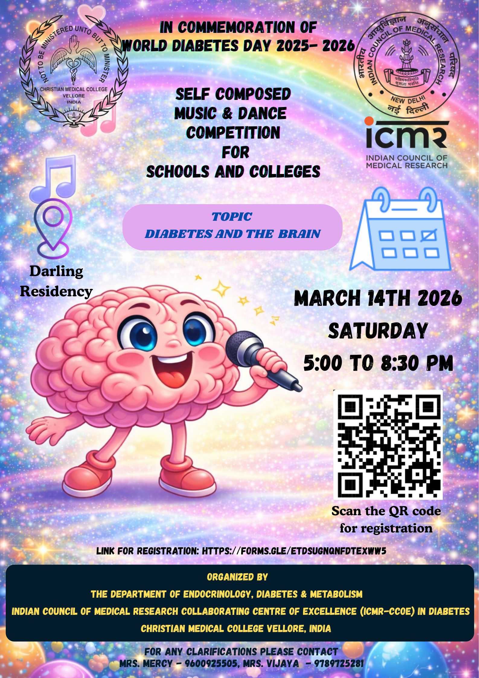 World Diabetes day dance competition 2026 endocrinology cmc vellore