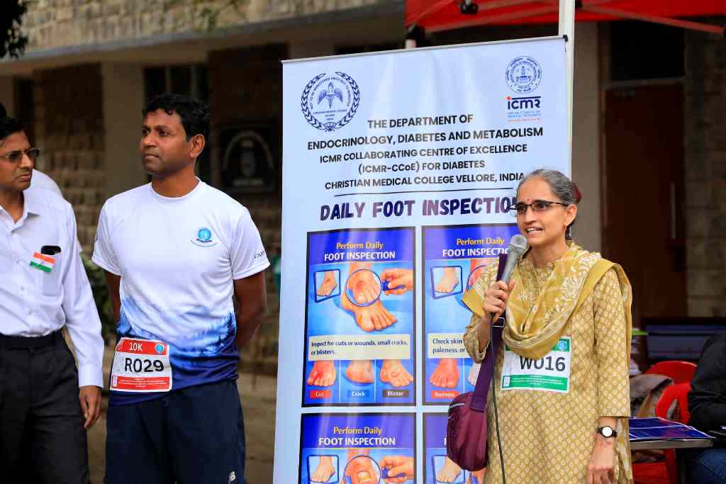 Dr. Asha H.S. delivering the Welcome Address The Carnival marathon 2026, endocrinology cmc vellore Marathon took place on 26th January 2026